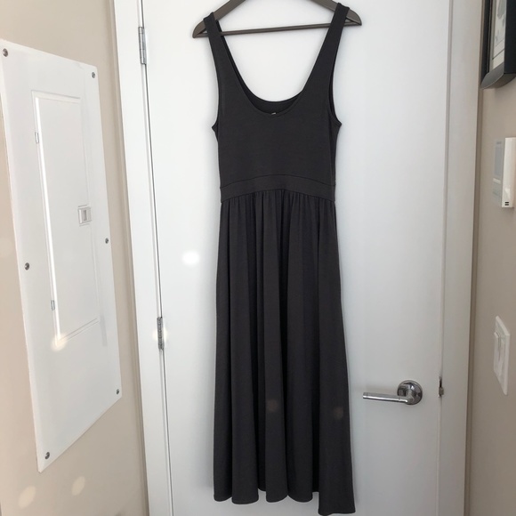 Aritzia Wilfred Free Midi Dress with Pockets - Grey - Size Small - Picture 2 of 8